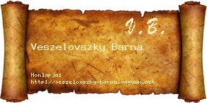Veszelovszky Barna névjegykártya